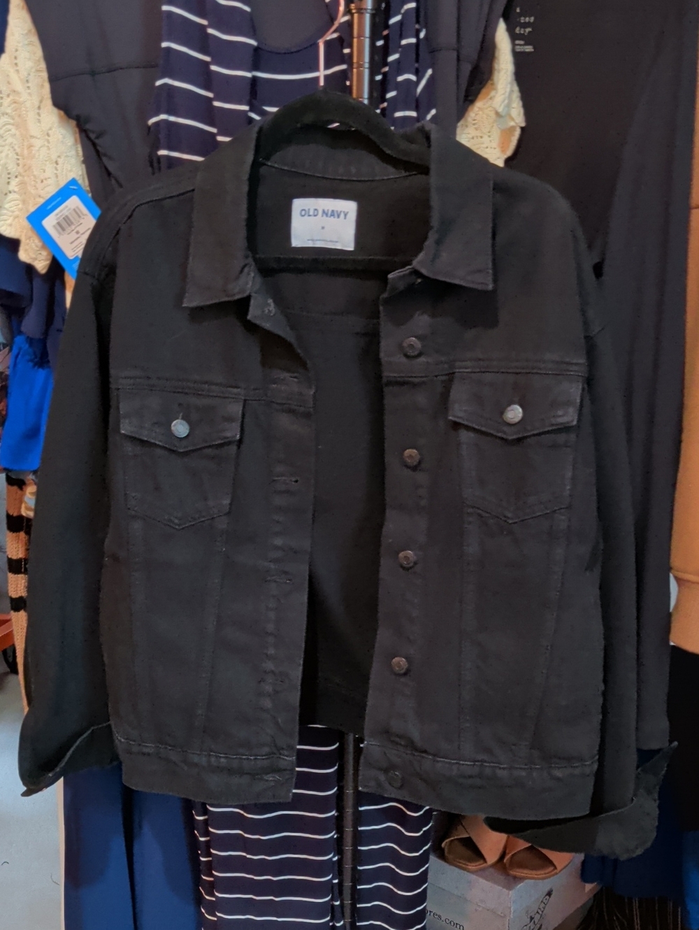 Old Navy Black Jean Jacket - Women's Button-Front Trucker
